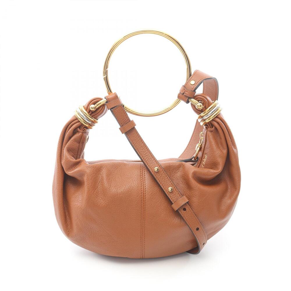 Chloe BRACELET HOBO Handbag Leather Bag Brown